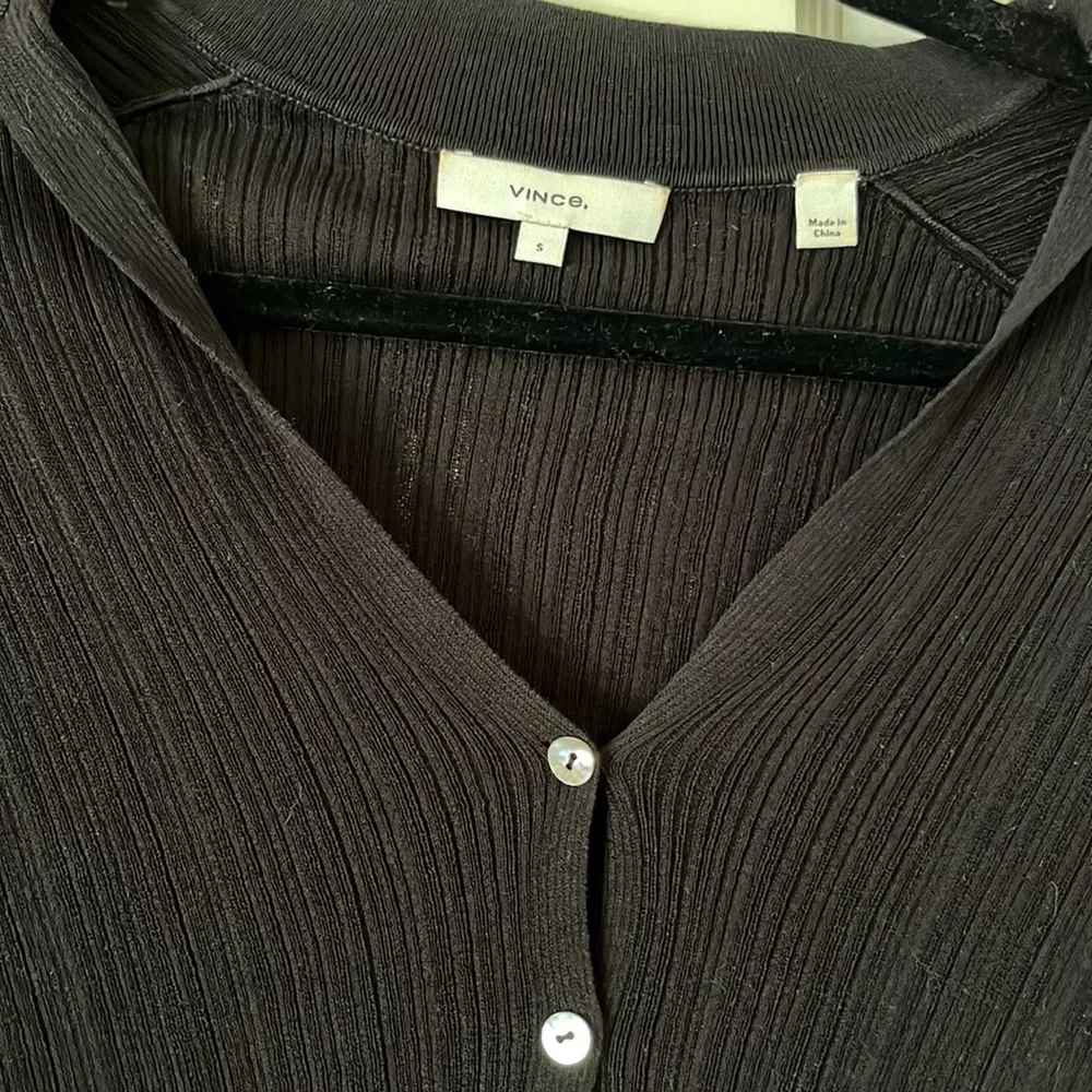 Vince Ribbed Polo Cardigan - Picture 4 of 6